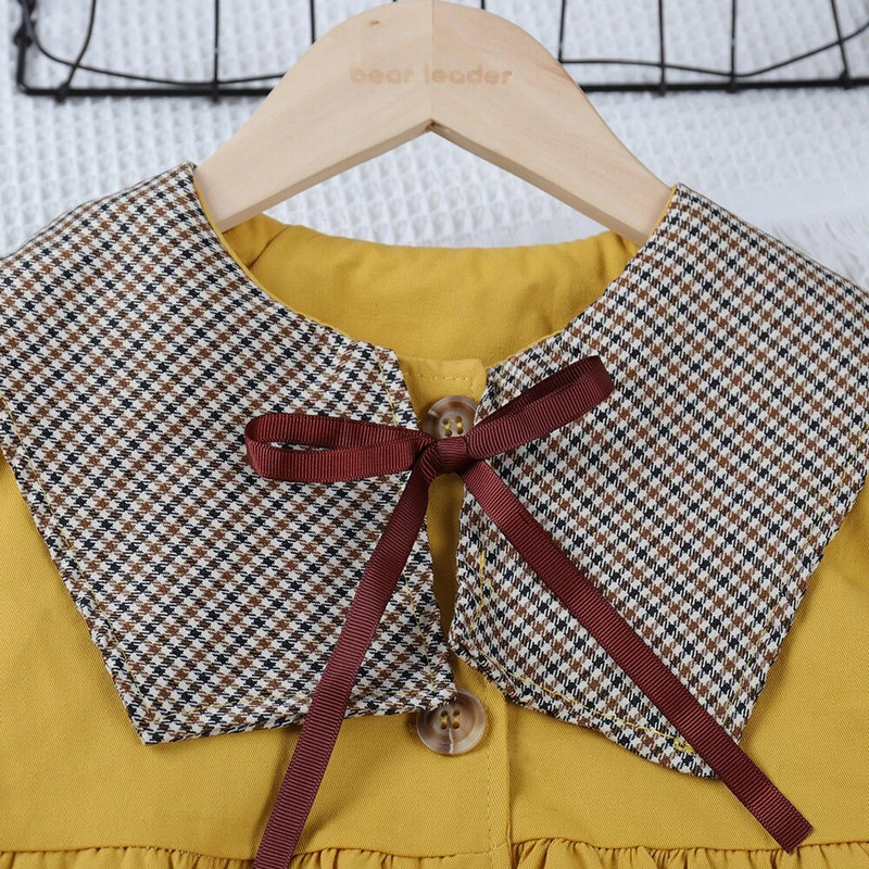 Bear Leader Κοριτσια Baby Ανοιξιάτικα φθινοπωρινά καμπαρντόνια Μπουφάν Νέος γιακάς Φιόγκος Κοριτσίστικος Παιδική Ζακέτα Καρό Ρούχα Κοριτσίστικα Ρούχα