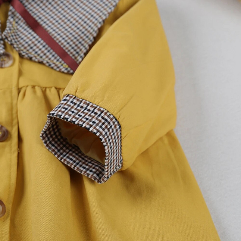 Bear Leader Κοριτσια Baby Ανοιξιάτικα φθινοπωρινά καμπαρντόνια Μπουφάν Νέος γιακάς Φιόγκος Κοριτσίστικος Παιδική Ζακέτα Καρό Ρούχα Κοριτσίστικα Ρούχα