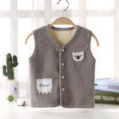 Vestă pentru copii, toamnă iarnă, urs de desene animate, din catifea, veste calde îngroșate, copii, băieți, fete, coreeană, îmbrăcăminte exterioară