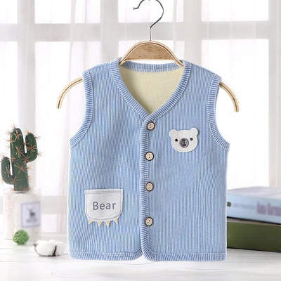 Vestă pentru copii, toamnă iarnă, urs de desene animate, din catifea, veste calde îngroșate, copii, băieți, fete, coreeană, îmbrăcăminte exterioară