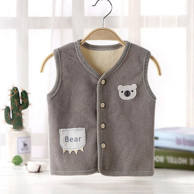 Vestă pentru copii, toamnă iarnă, urs de desene animate, din catifea, veste calde îngroșate, copii, băieți, fete, coreeană, îmbrăcăminte exterioară