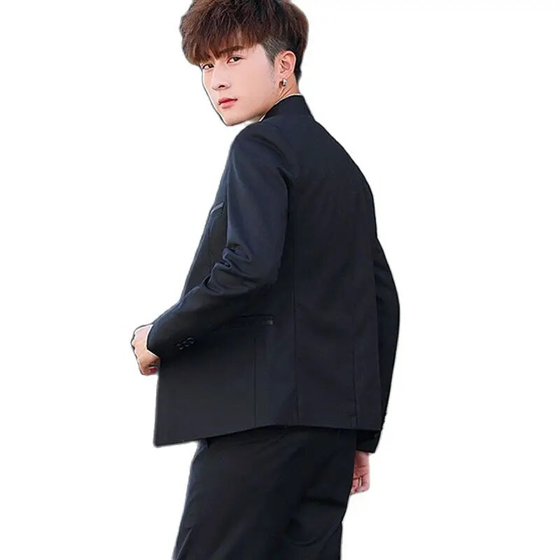 Sügisene uus retro ülikond bleisermantel Meeste üherealine püstijakk Meeste pikkade varrukatega jakk Must Sinine Vein Punane Mantel 6xl