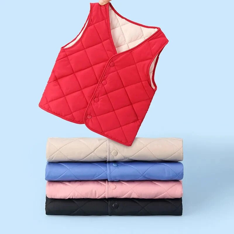 Rudens žiema Nauja vaikiška pūkinė medvilnė plius aksominė liemenė berniukams mergaitėms kūdikiams šiltos liemenės vaikiška stora liemenė potvynių liemenė