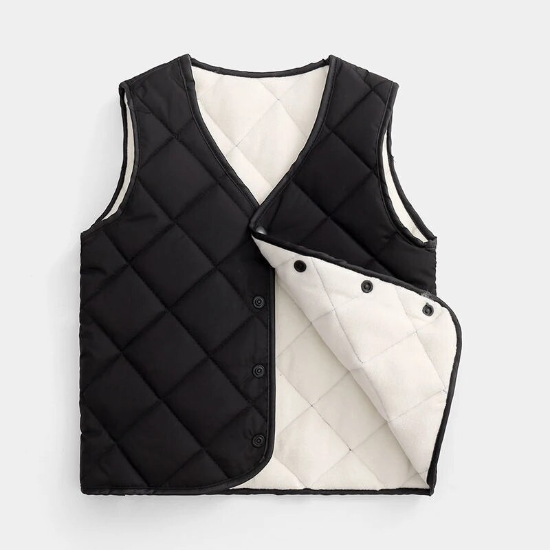 Rudens žiema Nauja vaikiška pūkinė medvilnė plius aksominė liemenė berniukams mergaitėms kūdikiams šiltos liemenės vaikiška stora liemenė potvynių liemenė