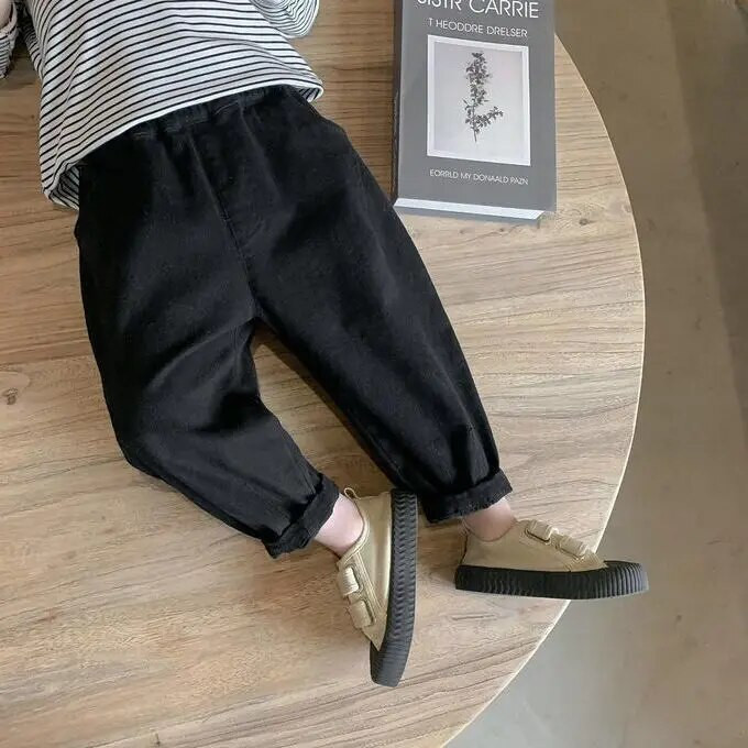 Chlapčenské nohavice, jarné a jesenné, bavlnené, voľné nohavice v kórejskom štýle pre chlapcov a dievčatá, cargo nohavice pre deti, ležérne športové nohavice, 3-7 rokov