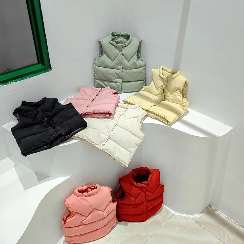 Kórejské detské teplé vesty, zimné dievčatá a chlapci, zahusťovacia vesta, vrchné oblečenie pre deti, dospievajúcich, bavlnené jednofarebné bundy, vesta pre 1-6 rokov
