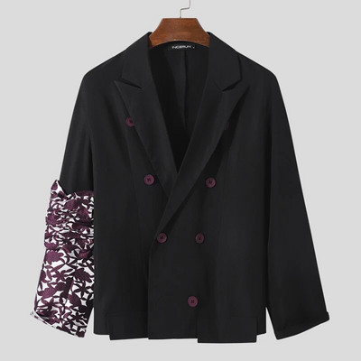 Topuri INCERUN 2023, stil american, sacou personalizat pentru bărbați, cu contrast de culoare, ocazional, pentru petrecere, Reducere fierbinte, costum pentru bărbați, S-5XL