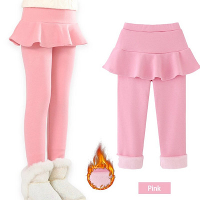 SheeCute Toddler Girls soojad fliisist säärised seelikuga Lastele Puuvillane samet Paksud seelikupüksid WCH1024