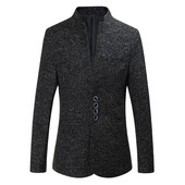 4 culori pentru bărbați, culoare solidă, costum cu guler stand, stil chinezesc, blazer slim fit pentru bărbați, sacou ZhongShan, costum tunică chinezească, dintr-o bucată