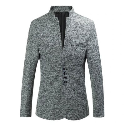 4 culori pentru bărbați, culoare solidă, costum cu guler stand, stil chinezesc, blazer slim fit pentru bărbați, sacou ZhongShan, costum tunică chinezească, dintr-o bucată