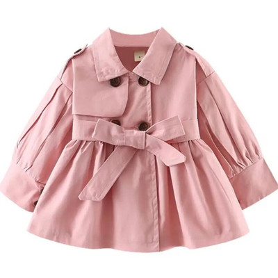 2023Uus mood Kevad sügis Tüdrukute jope lasteriided trentš mantel lastejakk tüdrukumantlid Trench Wind Dust Ülerõivad0-4Y