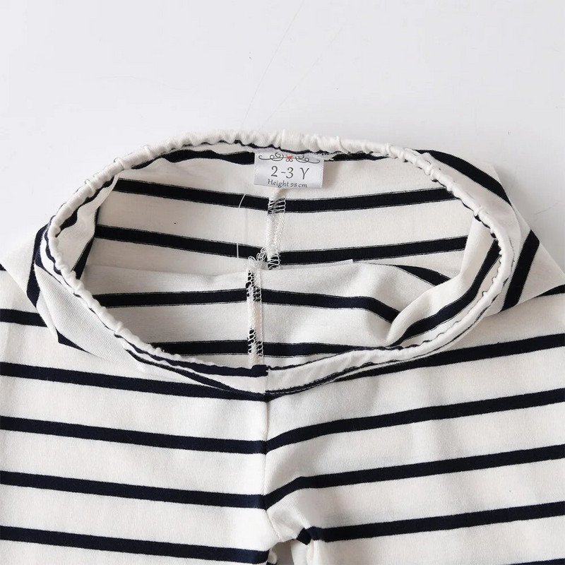 VIKITA dievčenské pruhované legíny, detské bavlnené ležérne ceruzkové nohavice, dievčenské elastické nohavice s kreslenou aplikáciou, detské oblečenie 3-8 rokov