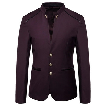 Κινέζικο στυλ Μανδαρίνικο κολάρο Business Casual Wedding Slim Fit Blazer Ανδρικό σακάκι casual ανδρικό παλτό 4XL
