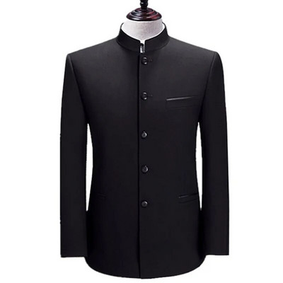 Stil chinezesc Mandarin Guler Stand Business Casual Nunta Blazer Slim Fit Barbati Costum Ocazional Jacheta Masculin Palton 4XL