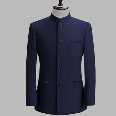 Stil chinezesc Mandarin Guler Stand Business Casual Nunta Blazer Slim Fit Barbati Costum Ocazional Jacheta Masculin Palton 4XL