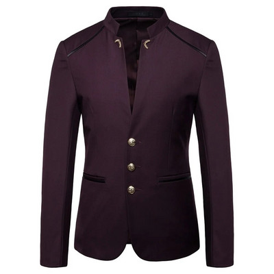 Stil chinezesc Mandarin Guler Stand Business Casual Nunta Blazer Slim Fit Barbati Costum Ocazional Jacheta Masculin Palton 4XL