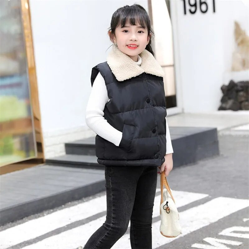 Sügistalvine soe paks vest uued poisid tüdrukud varrukateta kapuutsiga vest jakk Multikas mantel Laste soe vest Välisriided