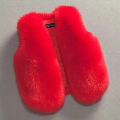 OLEKID 2023 Jesenná zimná vesta z umelej kožušiny pre dievčatá, batoľatá a dievčatá, bezrukávová bunda 1-8 rokov, detská dievčenská vesta, vrchné oblečenie