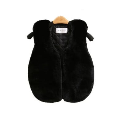 OLEKID 2023 Jesenná zimná vesta z umelej kožušiny pre dievčatá, batoľatá a dievčatá, bezrukávová bunda 1-8 rokov, detská dievčenská vesta, vrchné oblečenie