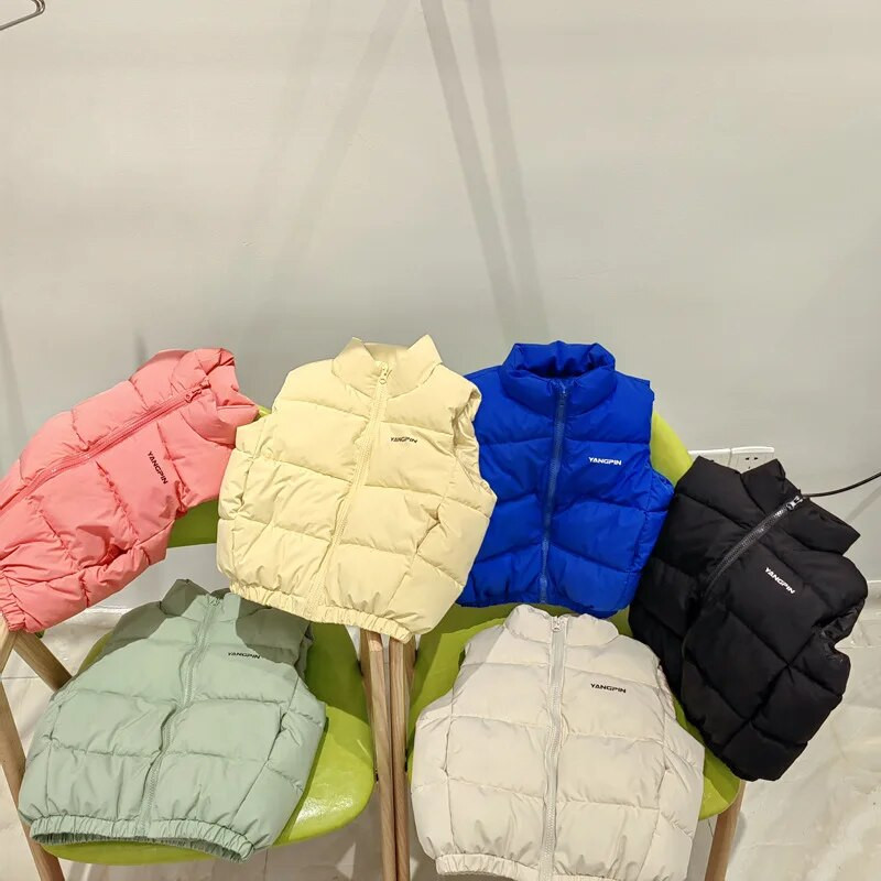 Jesenné a zimné detské vesty, kabáty, dievčenské teplé vesty, zimné chlapčenské zahusťovacie vesty, detské vrchné oblečenie, vesty, bavlnené bundy, unisex, 2-8 rokov