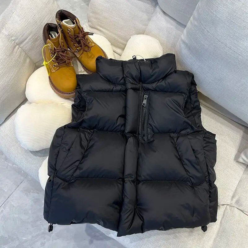 Sügistalvine mood Harajuku paksud laste sulevest kõik sobivad lahtised tüdrukute vestid vabaaja lasteriided soliidsed poiste topid