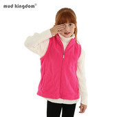 Mudkingdom drăguț fete băieți fleece vest lejer cu fermoar complet jachetă fără mâneci haine copii haină solidă pentru copii mici toamnă iarnă