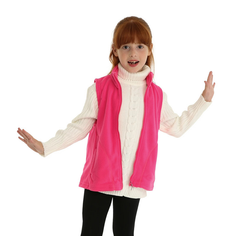 Mudkingdom drăguț fete băieți fleece vest lejer cu fermoar complet jachetă fără mâneci haine copii haină solidă pentru copii mici toamnă iarnă