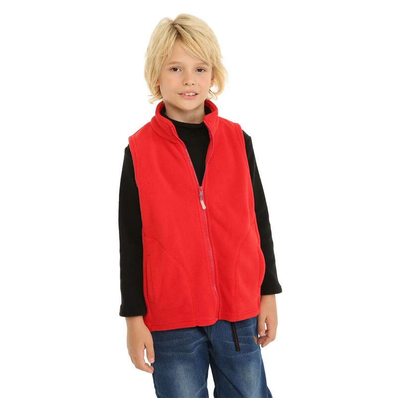 Mudkingdom drăguț fete băieți fleece vest lejer cu fermoar complet jachetă fără mâneci haine copii haină solidă pentru copii mici toamnă iarnă