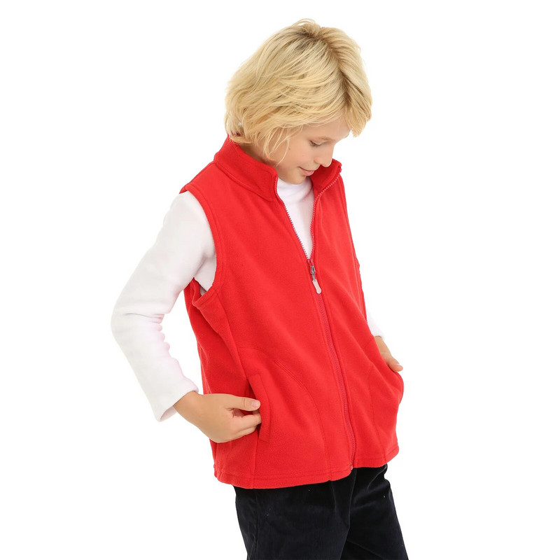 Mudkingdom drăguț fete băieți fleece vest lejer cu fermoar complet jachetă fără mâneci haine copii haină solidă pentru copii mici toamnă iarnă