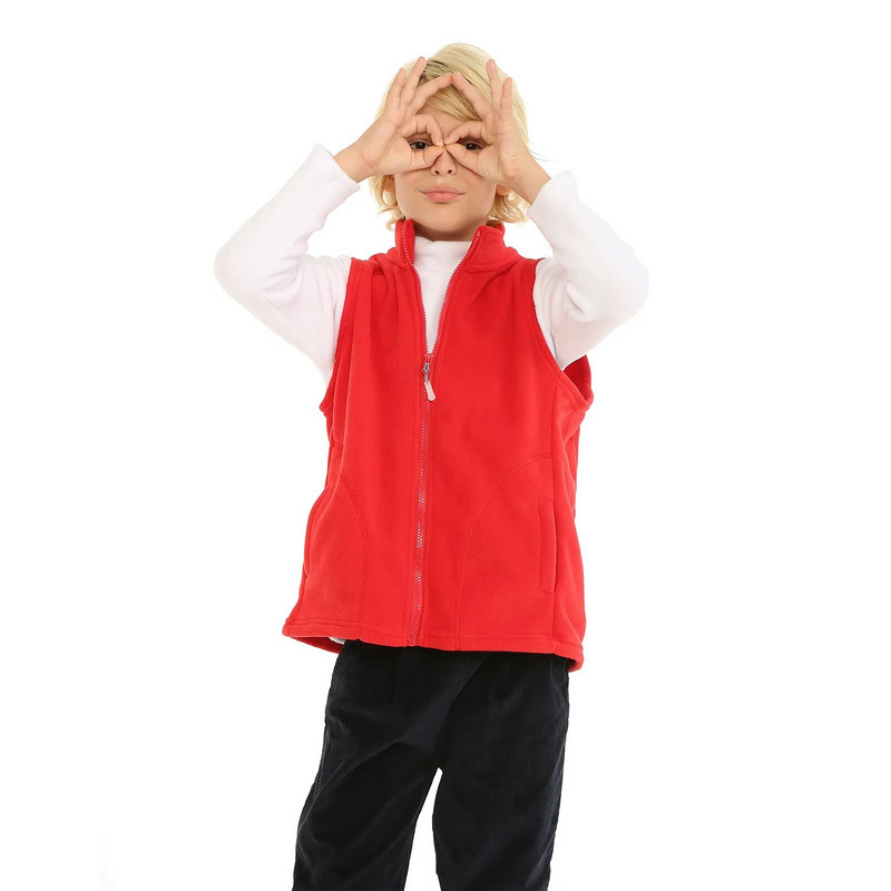 Mudkingdom drăguț fete băieți fleece vest lejer cu fermoar complet jachetă fără mâneci haine copii haină solidă pentru copii mici toamnă iarnă