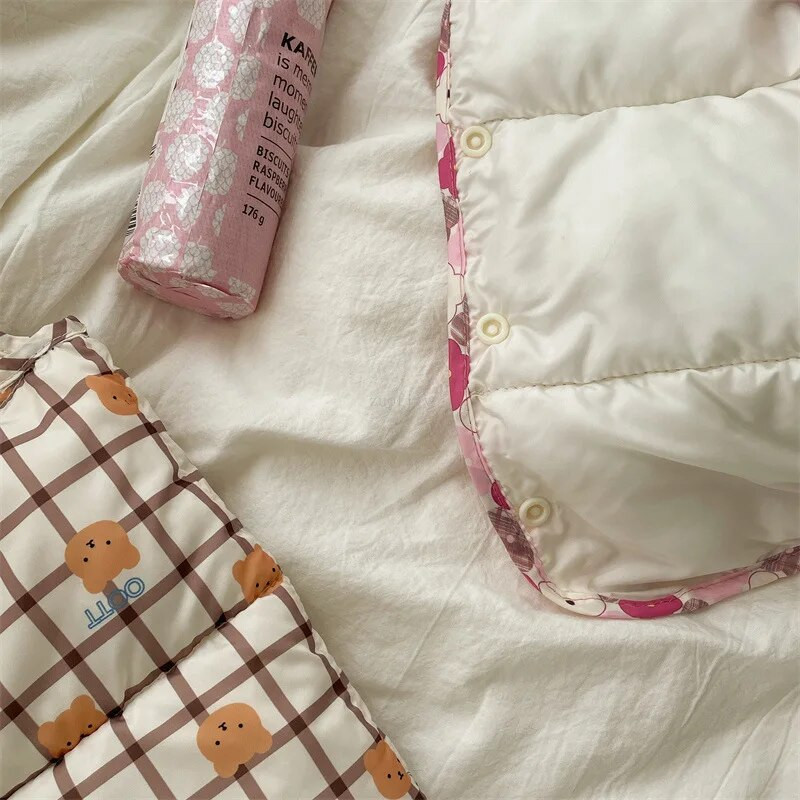 Kūdikių liemenė mergaičių berniukų vaikams šilta žieminė stora liemenė Animacinis juosmens paltas Išorinis dėvimas medvilninė striukės liemenė rudeniui