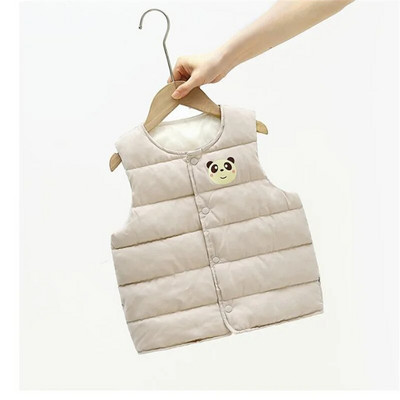 Jesenné nové detské vesty, roztomilé kreslené medvedíky, bavlnené bundy s potlačou, detské oblečenie pre chlapcov a dievčatá, zateplené páperové vesty, vrchné oblečenie