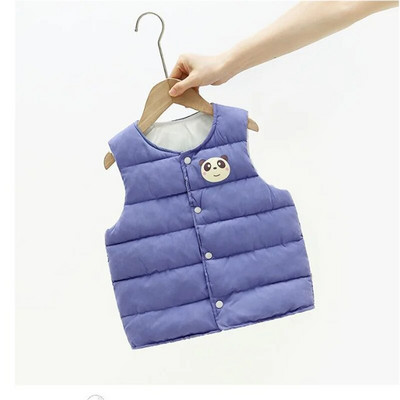 Jesenné nové detské vesty, roztomilé kreslené medvedíky, bavlnené bundy s potlačou, detské oblečenie pre chlapcov a dievčatá, zateplené páperové vesty, vrchné oblečenie
