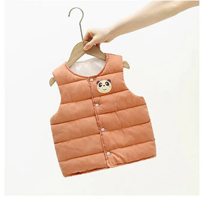 Jesenné nové detské vesty, roztomilé kreslené medvedíky, bavlnené bundy s potlačou, detské oblečenie pre chlapcov a dievčatá, zateplené páperové vesty, vrchné oblečenie