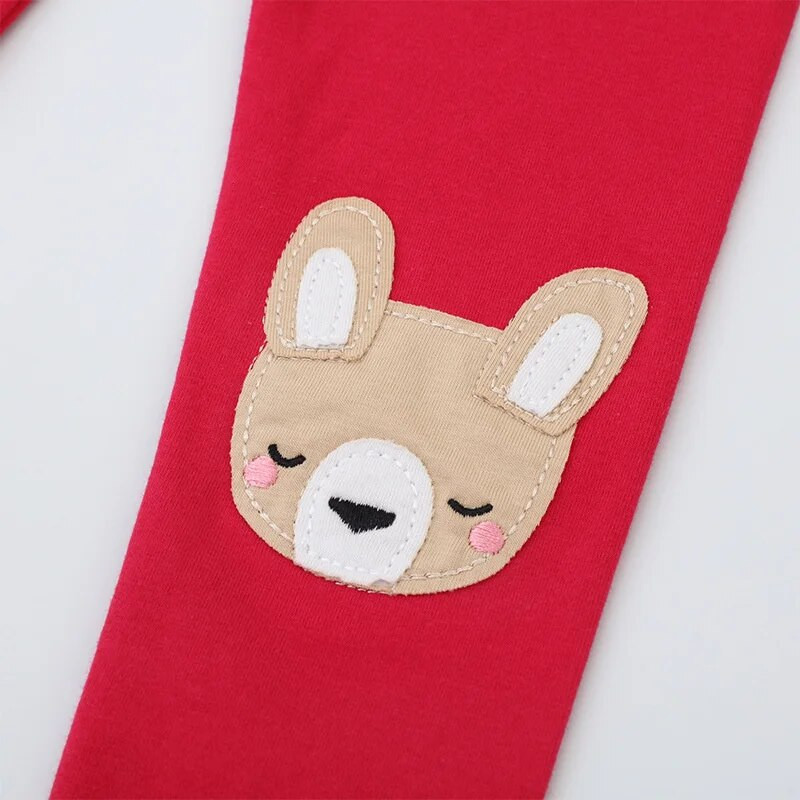 Jumping Meters 2-7T Φθινόπωρο Άνοιξη Κορίτσια Κολάν Παντελόνι Ολόσωμο Bear Απλικέ Baby Skinny Pencil Παντελόνι Χαριτωμένο παντελόνι για κορίτσια