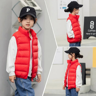 Φθινοπωρινό Παιδικό Ζεστό Παχύ Γιλέκο Βρεφικό Γιλέκο Παιδικό Πανωφόρι Παλτό Βρεφικά Ρούχα Χειμώνα Αγόρια Κορίτσι Γυαλιστερό πουπουλένιο γιλέκο