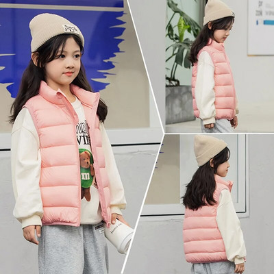 Φθινοπωρινό Παιδικό Ζεστό Παχύ Γιλέκο Βρεφικό Γιλέκο Παιδικό Πανωφόρι Παλτό Βρεφικά Ρούχα Χειμώνα Αγόρια Κορίτσι Γυαλιστερό πουπουλένιο γιλέκο