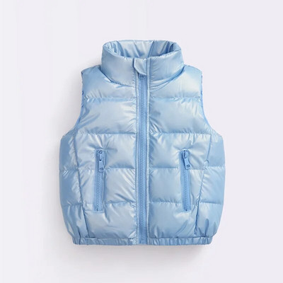 Φθινοπωρινό Παιδικό Ζεστό Παχύ Γιλέκο Βρεφικό Γιλέκο Παιδικό Πανωφόρι Παλτό Βρεφικά Ρούχα Χειμώνα Αγόρια Κορίτσι Γυαλιστερό πουπουλένιο γιλέκο