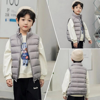 Φθινοπωρινό Παιδικό Ζεστό Παχύ Γιλέκο Βρεφικό Γιλέκο Παιδικό Πανωφόρι Παλτό Βρεφικά Ρούχα Χειμώνα Αγόρια Κορίτσι Γυαλιστερό πουπουλένιο γιλέκο