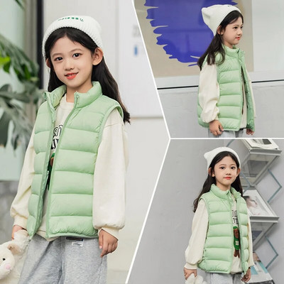 Φθινοπωρινό Παιδικό Ζεστό Παχύ Γιλέκο Βρεφικό Γιλέκο Παιδικό Πανωφόρι Παλτό Βρεφικά Ρούχα Χειμώνα Αγόρια Κορίτσι Γυαλιστερό πουπουλένιο γιλέκο