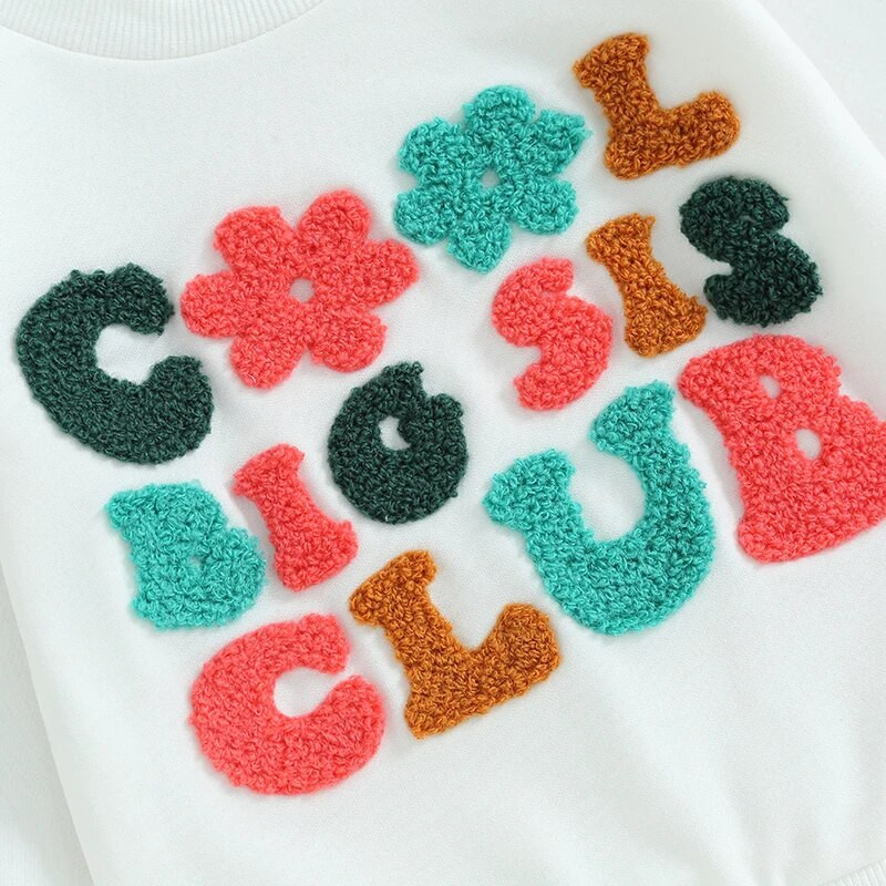 2023-09-05 Lioraitiin 0-4Y Rudens vaikams Mergaičių megztiniai marškinėliai ilgomis rankovėmis Raidžių raštas Megztinis laisvalaikio viršūnės