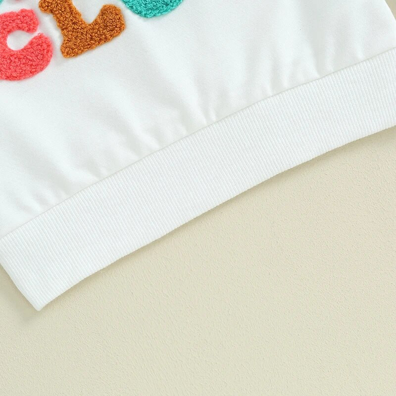 2023-09-05 Lioraitiin 0-4Y Rudens vaikams Mergaičių megztiniai marškinėliai ilgomis rankovėmis Raidžių raštas Megztinis laisvalaikio viršūnės