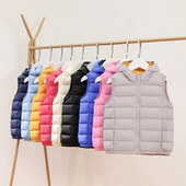 Ülikerge kapuutsiga laste pardi sulevest 2023, uus sügistalvine kaasaskantav laste vest poistele, tüdrukutele, beebi jope jakk