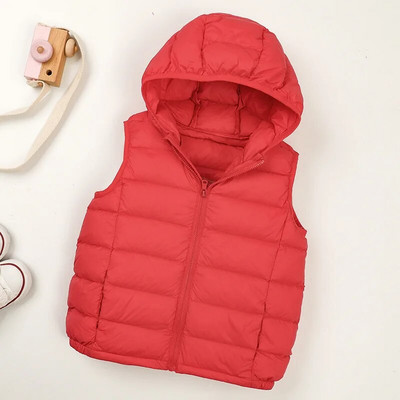 Ülikerge kapuutsiga laste pardi sulevest 2023, uus sügistalvine kaasaskantav laste vest poistele, tüdrukutele, beebi jope jakk