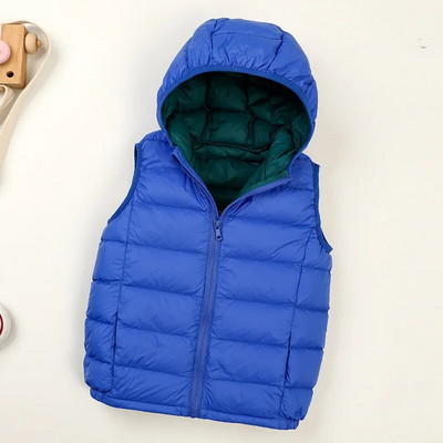 Ülikerge kapuutsiga laste pardi sulevest 2023, uus sügistalvine kaasaskantav laste vest poistele, tüdrukutele, beebi jope jakk