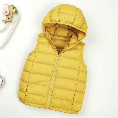 Ülikerge kapuutsiga laste pardi sulevest 2023, uus sügistalvine kaasaskantav laste vest poistele, tüdrukutele, beebi jope jakk