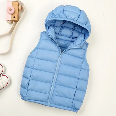 Ülikerge kapuutsiga laste pardi sulevest 2023, uus sügistalvine kaasaskantav laste vest poistele, tüdrukutele, beebi jope jakk