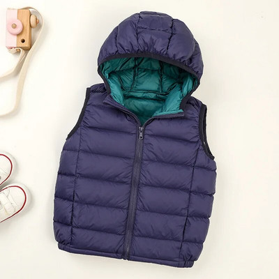 Ülikerge kapuutsiga laste pardi sulevest 2023, uus sügistalvine kaasaskantav laste vest poistele, tüdrukutele, beebi jope jakk