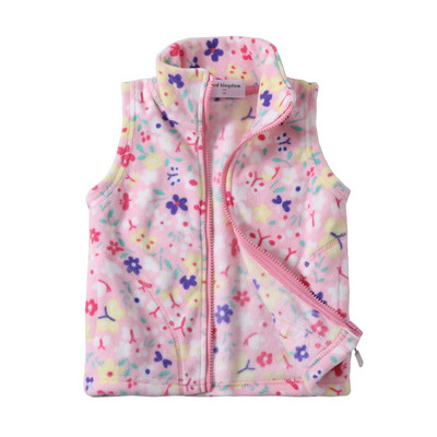 Detské vesty Mudkingdom, jesenné a zimné flísové detské vrchné oblečenie, kabáty, ľahké, ležérne, roztomilé bodkované vzory pre chlapcov a dievčatá