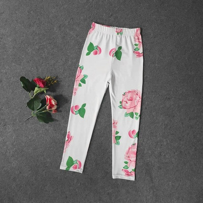 Desene animate de primăvară cu model unicorn jambiere pentru copii, bumbac, imprimeu floral, pantaloni pentru fetițe, pantaloni pentru copii, 10 ani